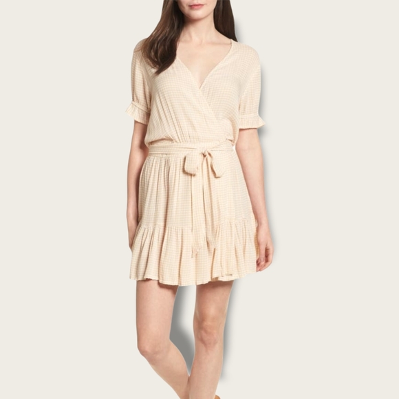 Faithfull the Brand Dresses & Skirts - *SOLD* Faithfull the Brand Dress | Gingham Mini Liza Faux Wrap Flounce Dress